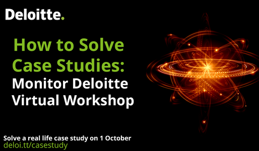 Event Deloitte How to Solve Case studies – Monitor Deloitte Virtual Workshop body Event Deloitte How to Solve Case studies – Monitor Deloitte Virtual Workshop body