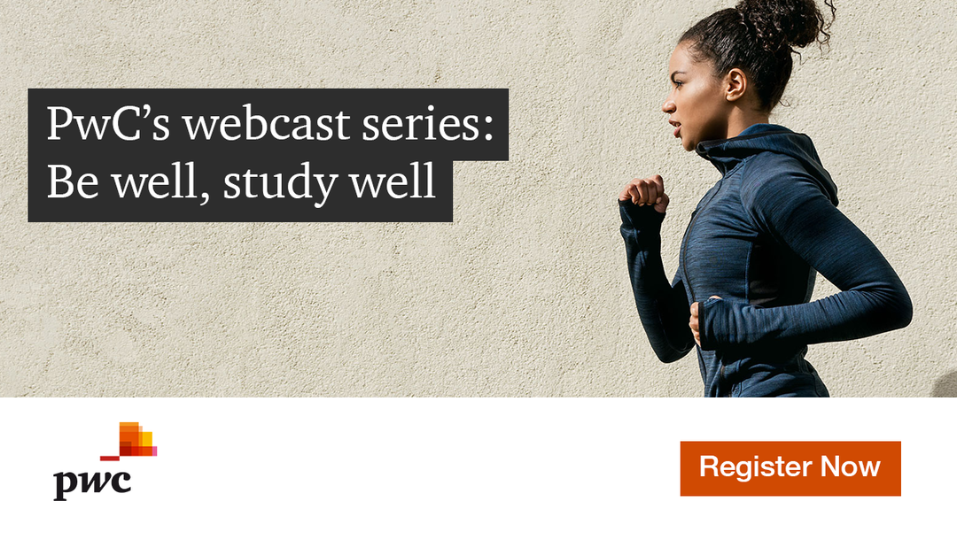 Event PwC PwC’s webcast series: Be well, study well header