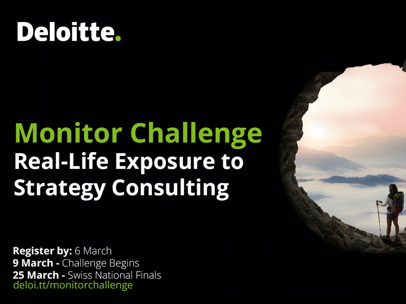 Event Deloitte Deloitte Monitor Challenge – Real-life exposure to Strategy Consulting  header
